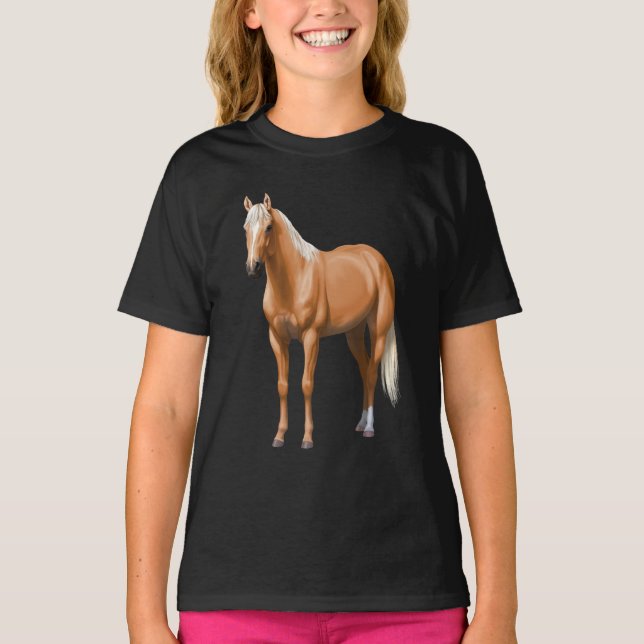 Schöner Palomino Quarter Reitstall T-Shirt (Vorderseite)