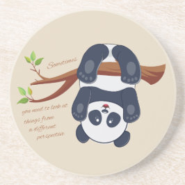 schöner Panda auf dem Kopf Getränkeuntersetzer