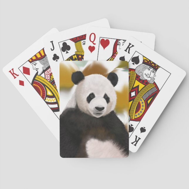 Schöner Panda Bär Abstrakter Hintergrund Spielkarten (Rückseite)