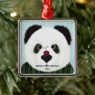 Schöner Panda Bärenmetall Ornament Aus Metall