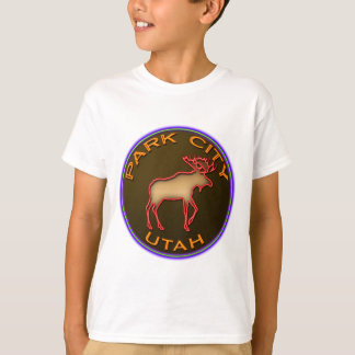Schöner Park- Cityelch-Medaillon-Gang T-Shirt