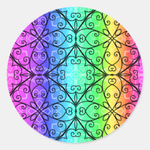 Schöner Pastellregenbogen Runder Aufkleber