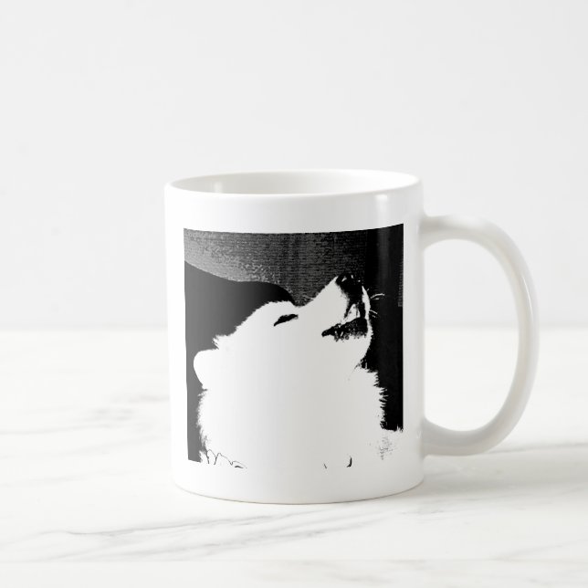 Schöner PelzSamoyedweißhund Tasse (Rechts)