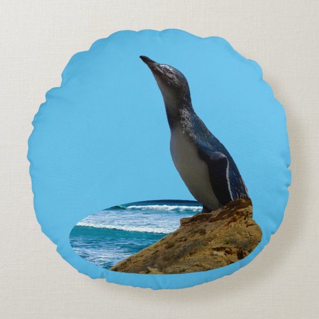 Schöner Penguin, Rundes Kissen (Vorderseite)