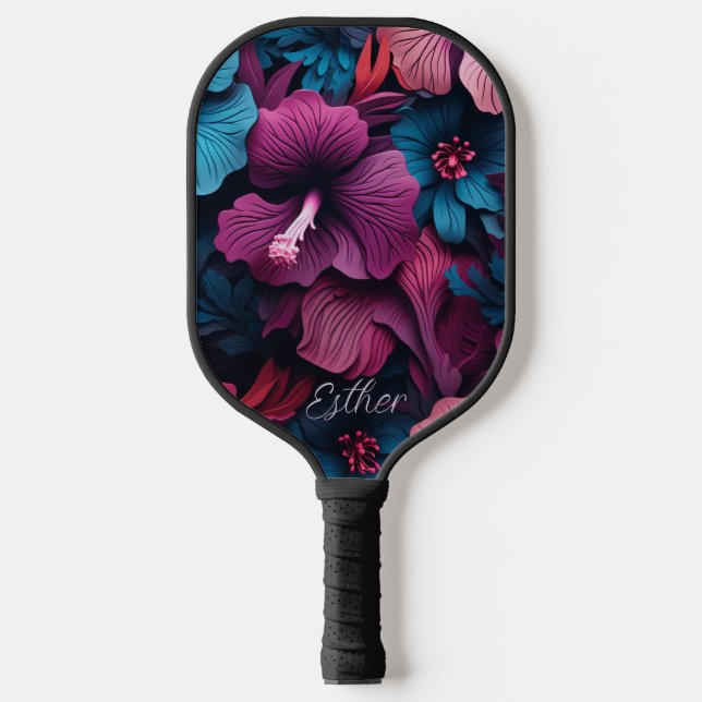 Schöner Personalisierter Hibiskus Pickleball Schläger (Vorderseite)