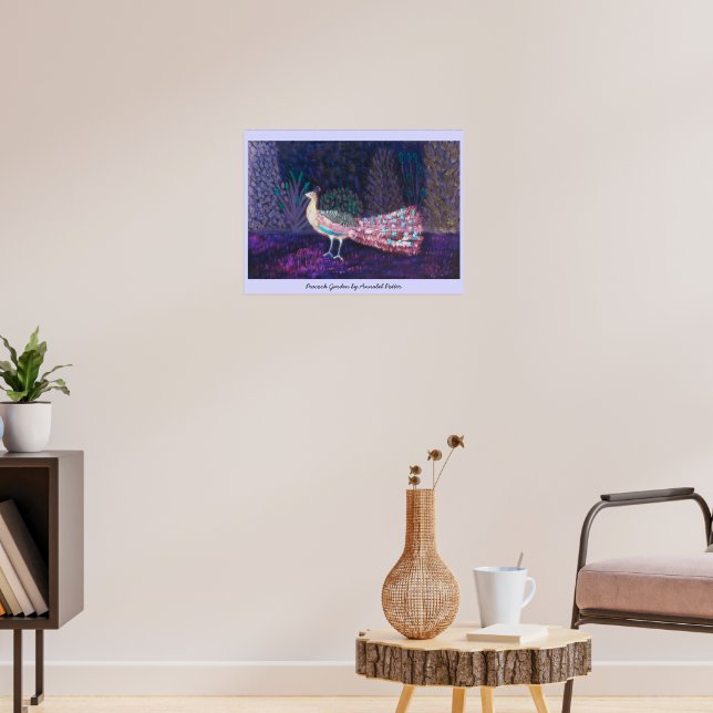 Schöner Pfau Farbige Kunst Poster (Wohnzimmer 3)