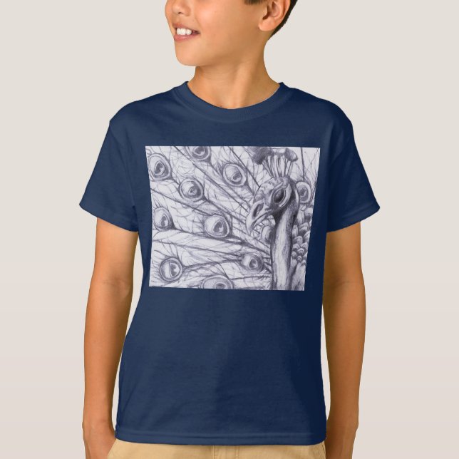 Schöner Pfau T-Shirt (Vorderseite)