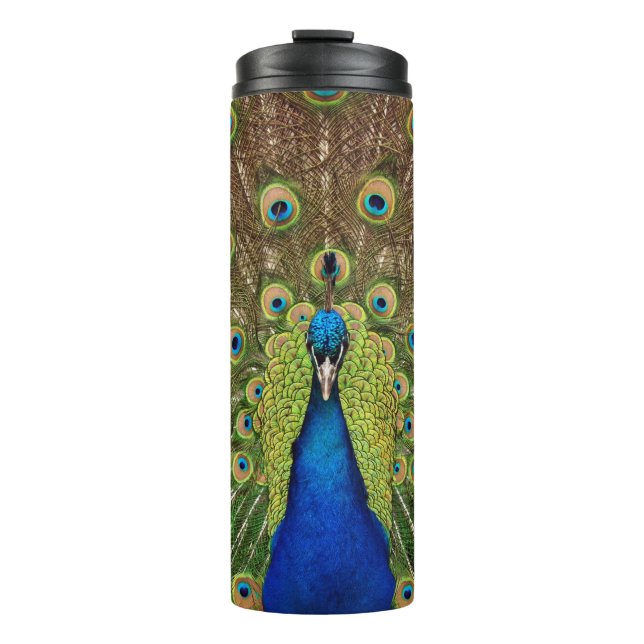 Schöner Pfau Thermosbecher (Vorderseite)