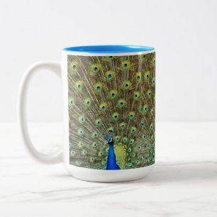 Schöner Pfauenvogel Zweifarbige Tasse