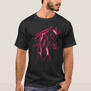 Schöner Pferdekopf mit Mähne Mädchen reiten Pferde T-Shirt
