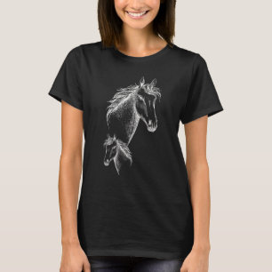 Schöner Pferdekopf mit Mane Girls Reiten T-Shirt