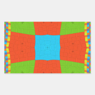 Schöner phantastischer europäischer, farbenfroher  rechteckiger aufkleber