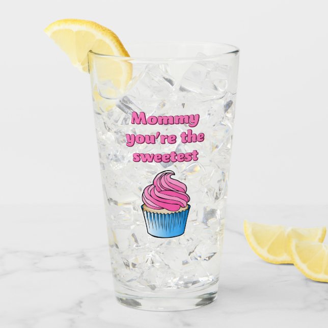 Schöner Pink Cupcake Glas (Vorderseite Ice)