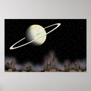 Schöner Planet, der im Weltraum steht. Poster