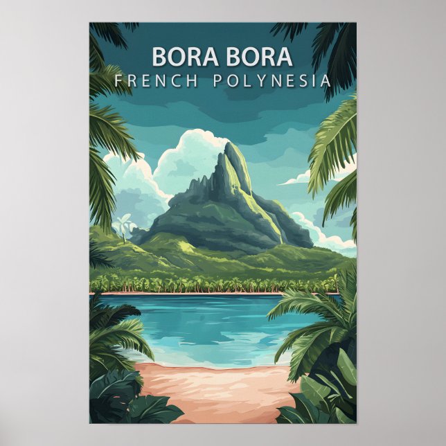 Schöner Platz Bora Bora Französisch Polynesien Rei Poster (Vorne)
