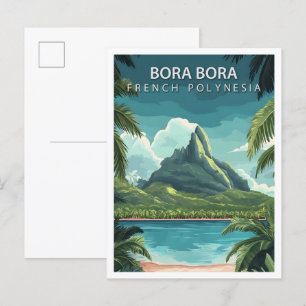 Schöner Platz Bora Bora Französisch Polynesien Rei Postkarte