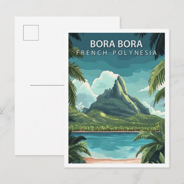 Schöner Platz Bora Bora Französisch Polynesien Rei Postkarte (Vorne/Hinten)