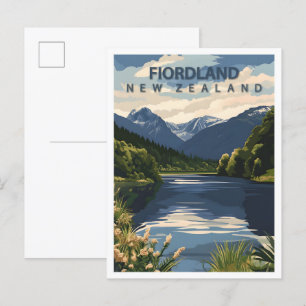 Schöner Platz Fiordland Neuseeland Reisen Postkarte