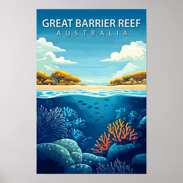 Schöner Platz Great Barrier Reef Ausie Travel Poster (Vorne)