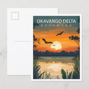 Schöner Platz Okavango Delta Botswana Postkarte