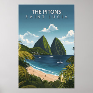 Schöner Platz Pitons San Lucia Poster