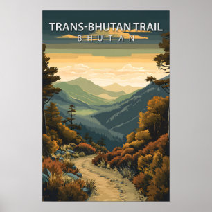 Schöner Platz Trans Bhutan Wanderweg Bhutan Poster