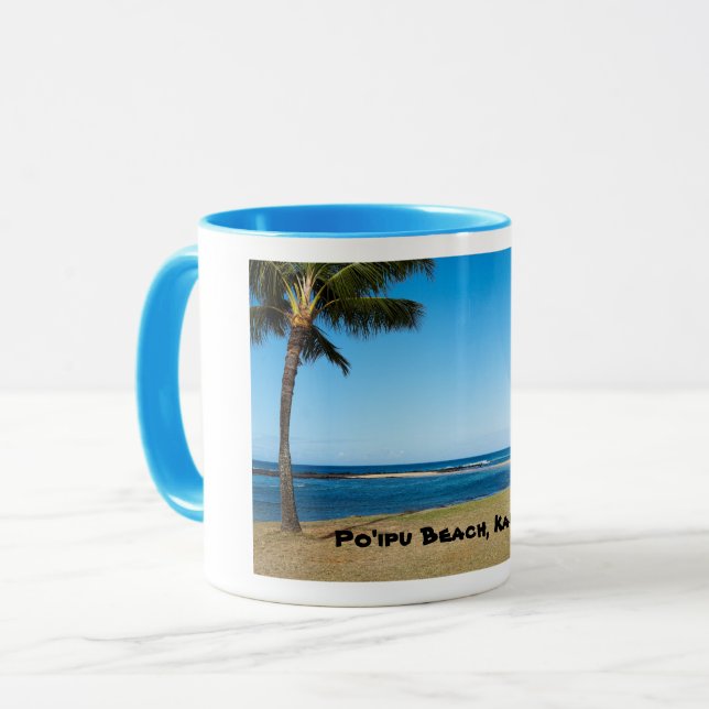Schöner Po'ipu Strand, Kaua'i Tasse (Vorderseite Links)