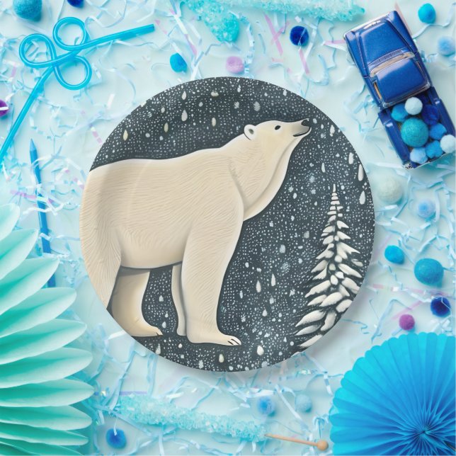 Schöner Polar-Bär Pappteller (Party)