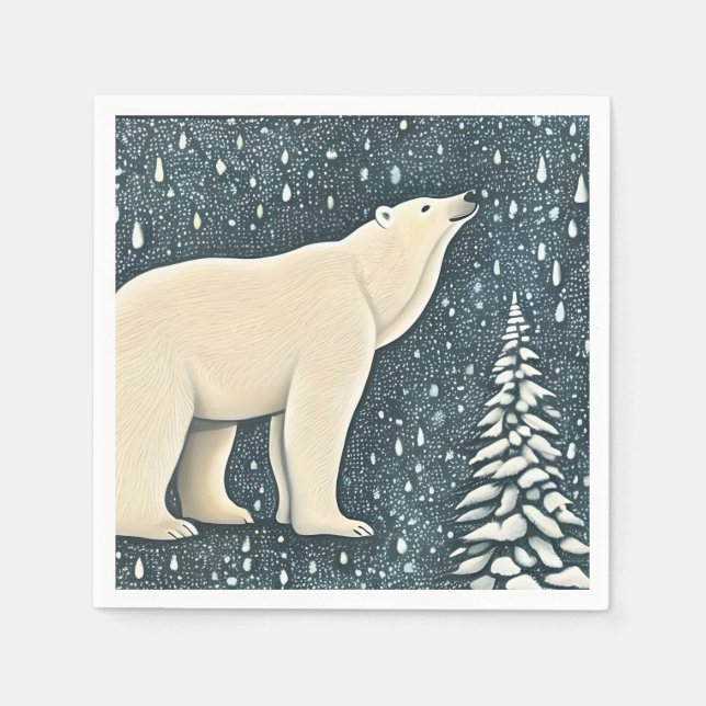 Schöner Polar-Bär Serviette (Vorderseite)