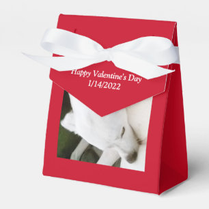 Schöner Polar White Dog Red Valentine Tag Favo Geschenkschachtel
