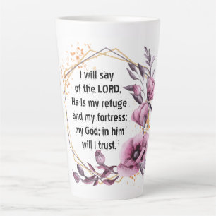 Schöner Psalm 91 Floral Latte Tasse