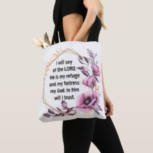Schöner Psalm 91 Floral Tote Beutel