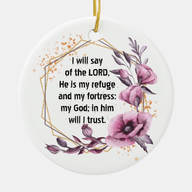 Schöner Psalm 91 Keramik Keramik Ornament (Vorne)