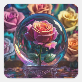 Schöner quadratischer Aufkleber. Quadratischer Aufkleber