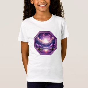 Schöner Rahmen Violette Landschaft mit Spiegelunge T-Shirt