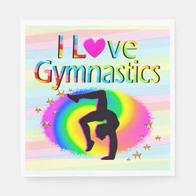 SCHÖNER RAINBOW I LIEBE GYMNASTICS NAPKINS SERVIETTE (Vorderseite)