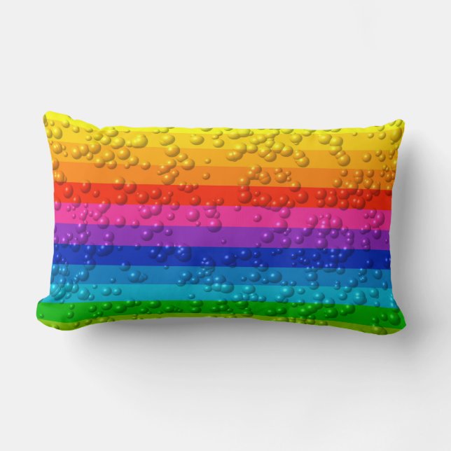 Schöner Regenbogen der Wassertropfenfarben Lendenkissen (Vorderseite)