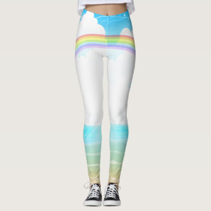 Schöner Regenbogen und Meer auf Ihren Leggings