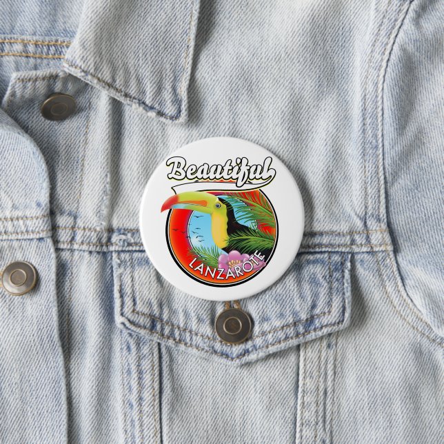 Schöner Reisepflaster auf Lanzarote. Button (Beispiel)