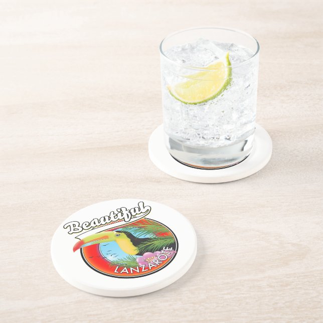 Schöner Reisepflaster auf Lanzarote. Getränkeuntersetzer (Seite)