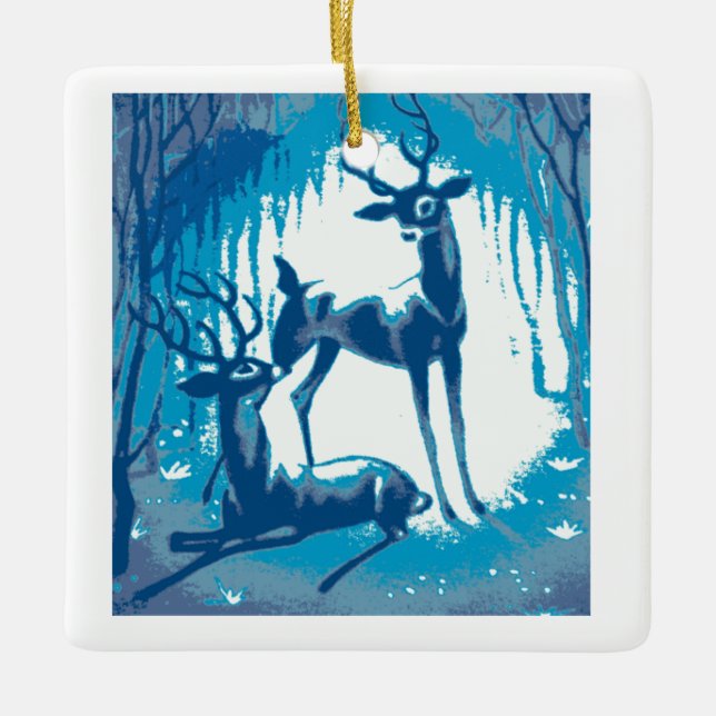 Schöner Rentier aus dem Vintagen Mittelalter Keramikornament (Vorderseite)