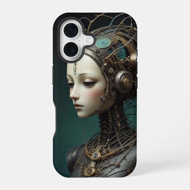 Schöner Retro-Roboter  iPhone 16 Hülle (Rückseite)