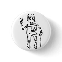 Schöner Roboter, der klägliche Gentleman auf einem