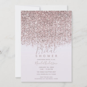Schöner Rosa Funkelnder Rouge Glitter Brautparty Einladung