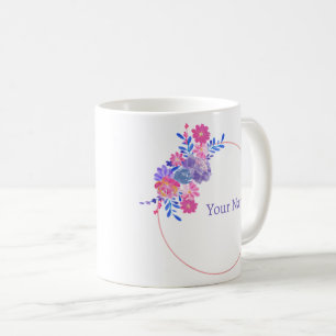 Schöner, rosa Lila Individuelle Name Kaffeetasse