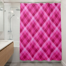Schöner rosa Magenta Kariert Duschvorhang