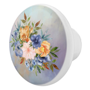 Schöner, rosafarbener Blume-Schubladen Keramikknauf