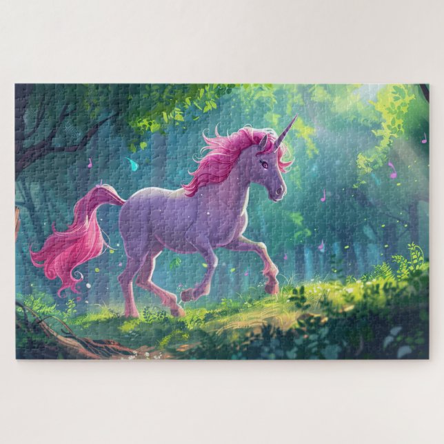 schöner rosafarbener Cartoon Puzzle (Horizontal)