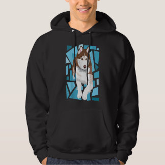 schöner rot sibirischer Husky mit blauen Augen Hoodie