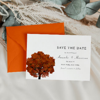 SCHÖNER Roter Ahornbaum Save-the-Date-Vorlage Save The Date